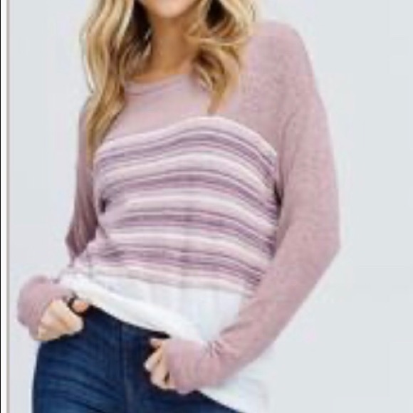 Papermoon Tan Long Sleeve fleece like Knit Top - Picture 2 of 7